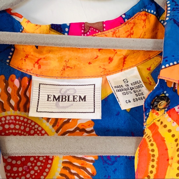 RARE Vintage Silk Blouse - Sun + Moon - Picture 2 of 3